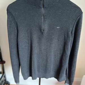 Michael Kors Men's Charcoal Zip-Up Sweater